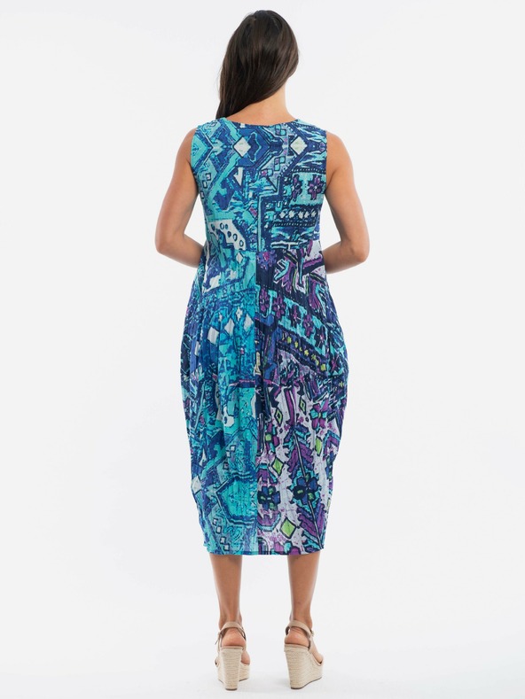 Orientique Modré dámské vzorované šaty Orientique Persia Blue