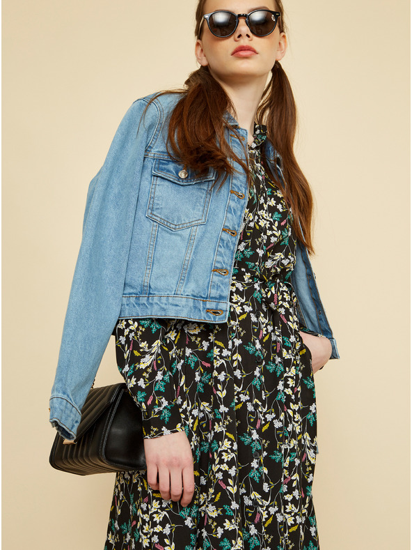 ZOOT.lab Černé květované košilové šaty ZOOT.lab Karlotta