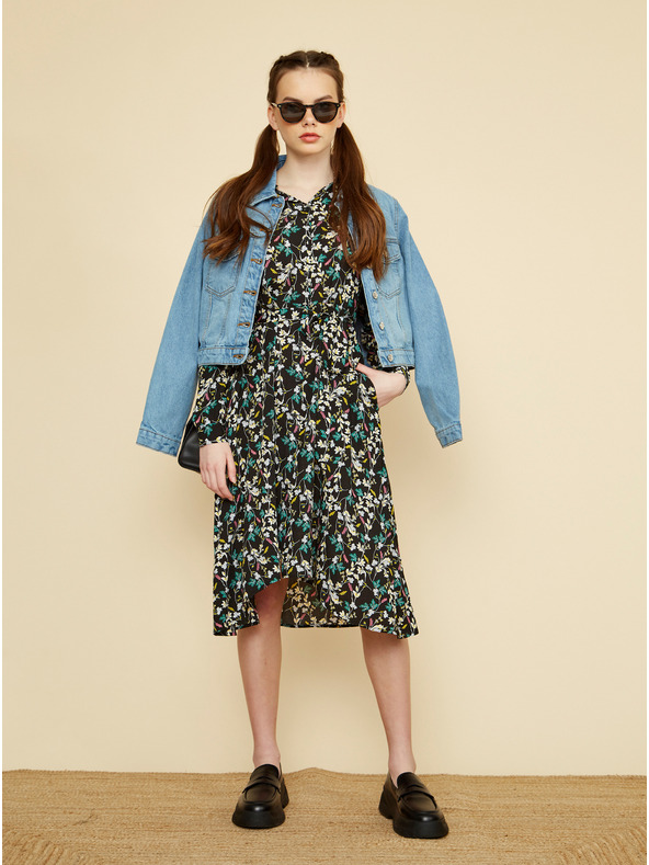 ZOOT.lab Černé květované košilové šaty ZOOT.lab Karlotta