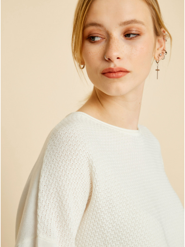 ZOOT.lab Bílý dámský oversize svetr ZOOT.lab Morgan