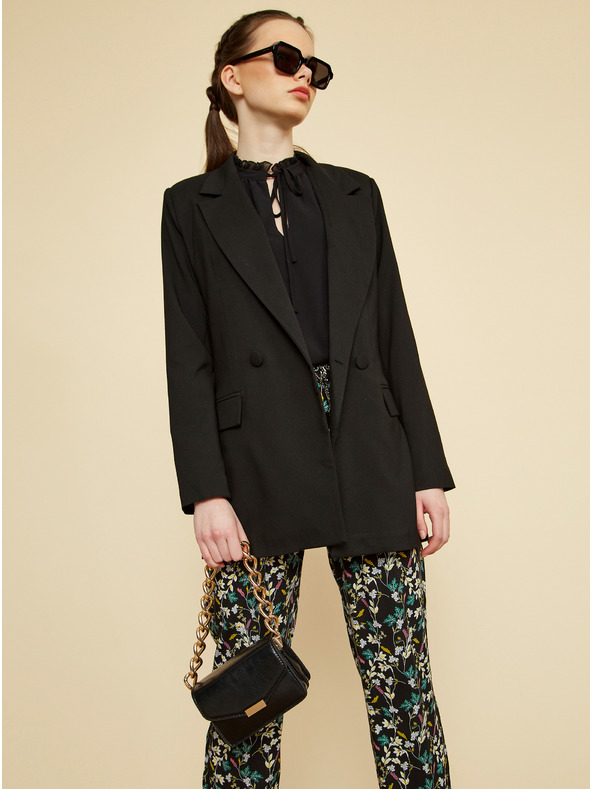 ZOOT.lab Černé dámské květované kalhoty ZOOT.lab Rosalyn