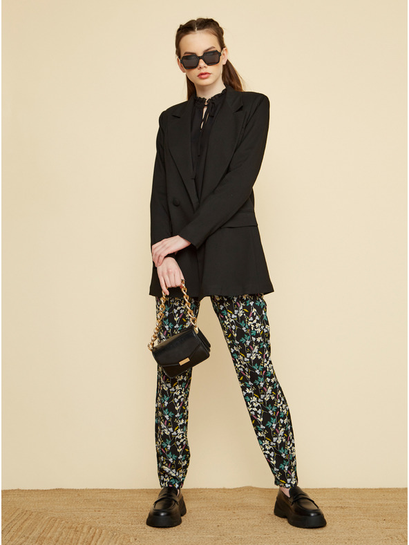 ZOOT.lab Černé dámské květované kalhoty ZOOT.lab Rosalyn