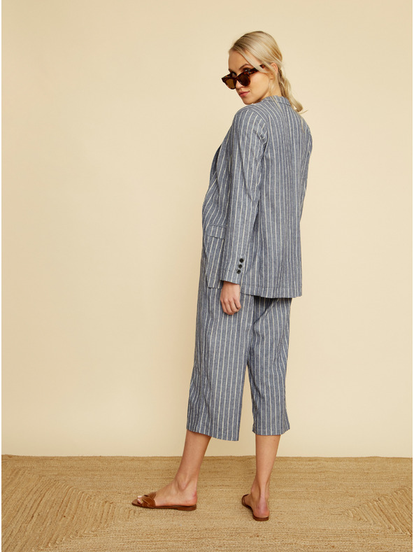 ZOOT.lab Šedomodré dámské pruhované sako ZOOT.lab Ursala