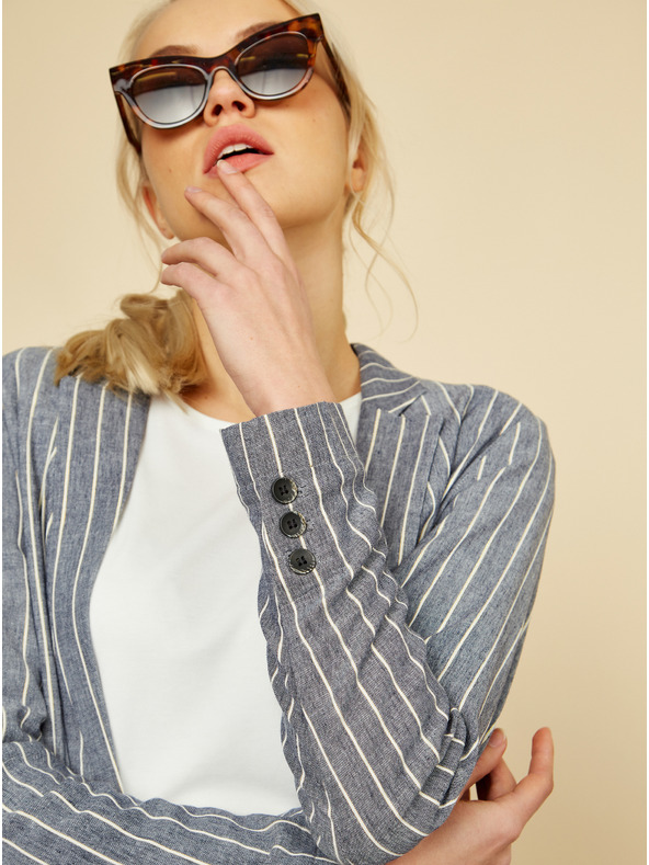 ZOOT.lab Šedomodré dámské pruhované sako ZOOT.lab Ursala