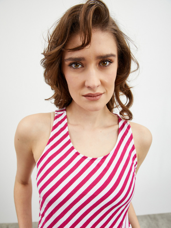 ZOOT.lab Bílo-vínové dámské pruhované tílko ZOOT.lab Joelle