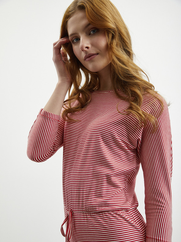 ZOOT.lab Bílo-červené dámské pruhované šaty se zavazováním ZOOT.lab Demi