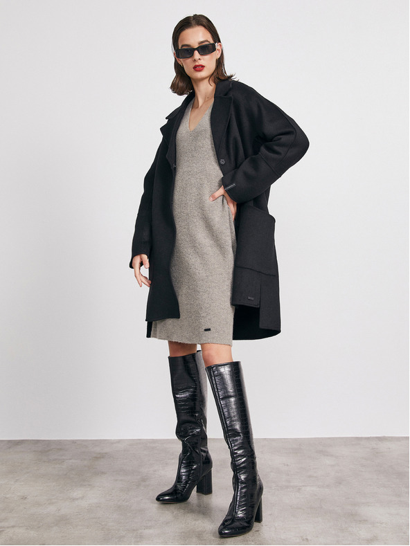 ZOOT.lab Šedé svetrové šaty s příměsí vlny METROOPOLIS by ZOOT.lab Ofilia