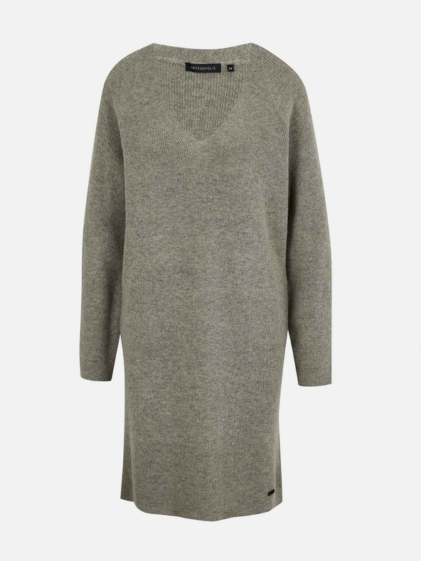 ZOOT.lab Šedé svetrové šaty s příměsí vlny METROOPOLIS by ZOOT.lab Ofilia