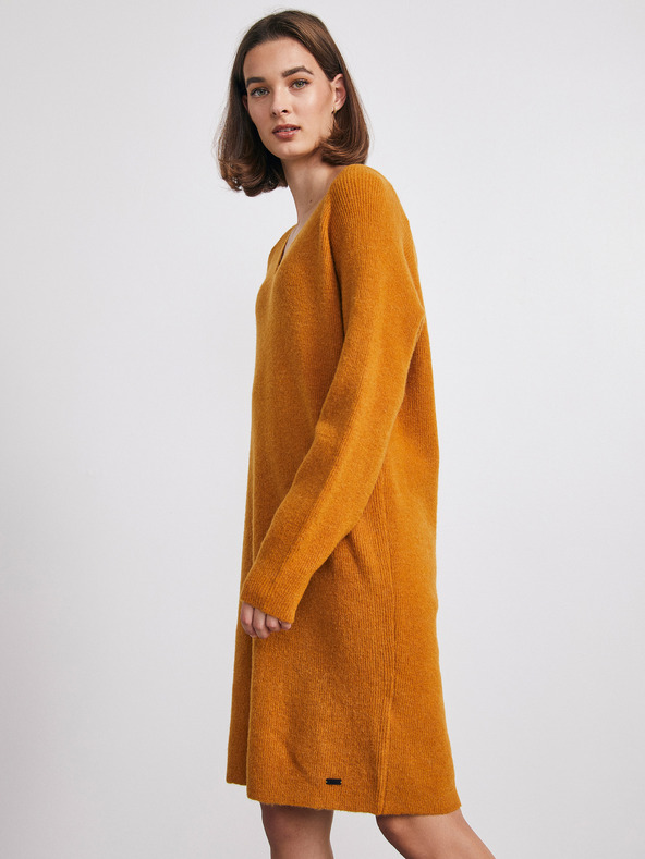 ZOOT.lab Hnědé svetrové šaty s příměsí vlny METROOPOLIS by ZOOT.lab Ofilia