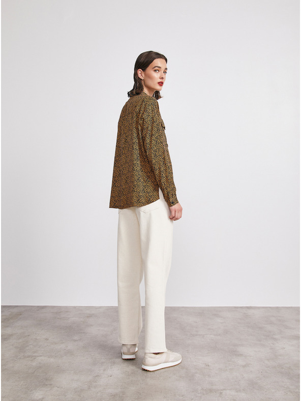 ZOOT.lab Černo-hnědá dámská vzorovaná volná košile METROOPOLIS by ZOOT.lab Ingrid