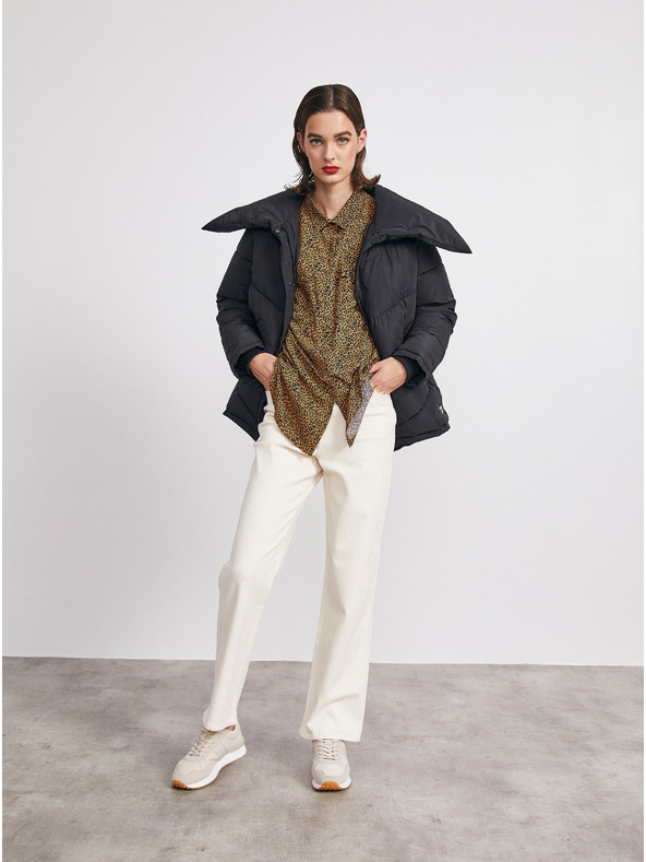 ZOOT.lab Černo-hnědá dámská vzorovaná volná košile METROOPOLIS by ZOOT.lab Ingrid