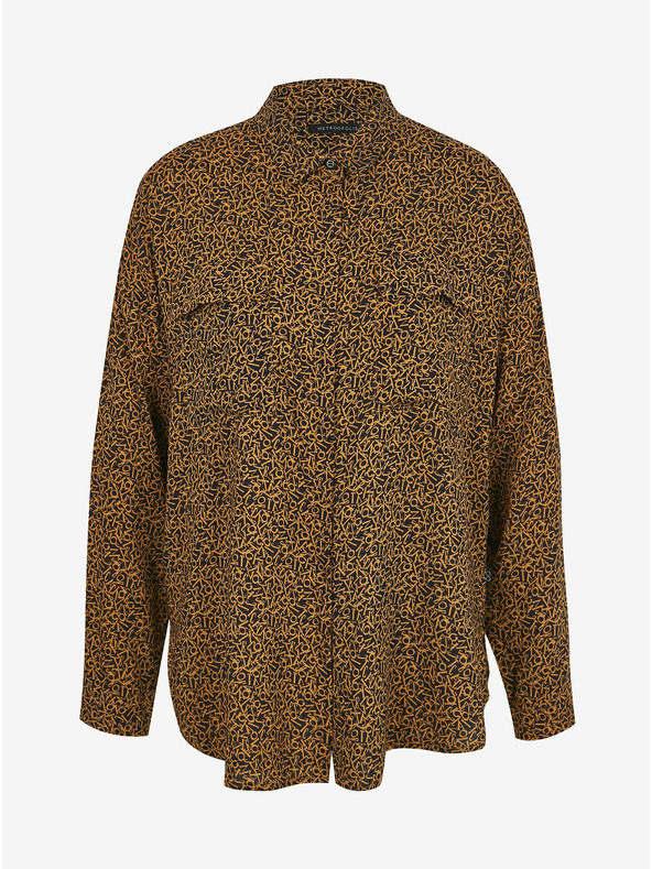 ZOOT.lab Černo-hnědá dámská vzorovaná volná košile METROOPOLIS by ZOOT.lab Ingrid