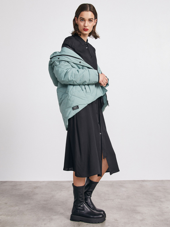 ZOOT.lab Černé dámské košilové midišaty METROOPOLIS by ZOOT.lab Sharon