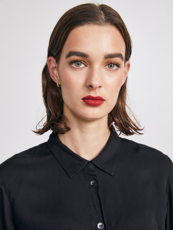 ZOOT.lab Černé dámské košilové midišaty METROOPOLIS by ZOOT.lab Sharon