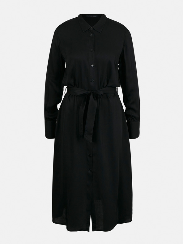 ZOOT.lab Černé dámské košilové midišaty METROOPOLIS by ZOOT.lab Sharon