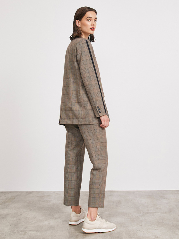 ZOOT.lab Světle hnědé dámské kárované sako METROOPOLIS by ZOOT.lab Blanche