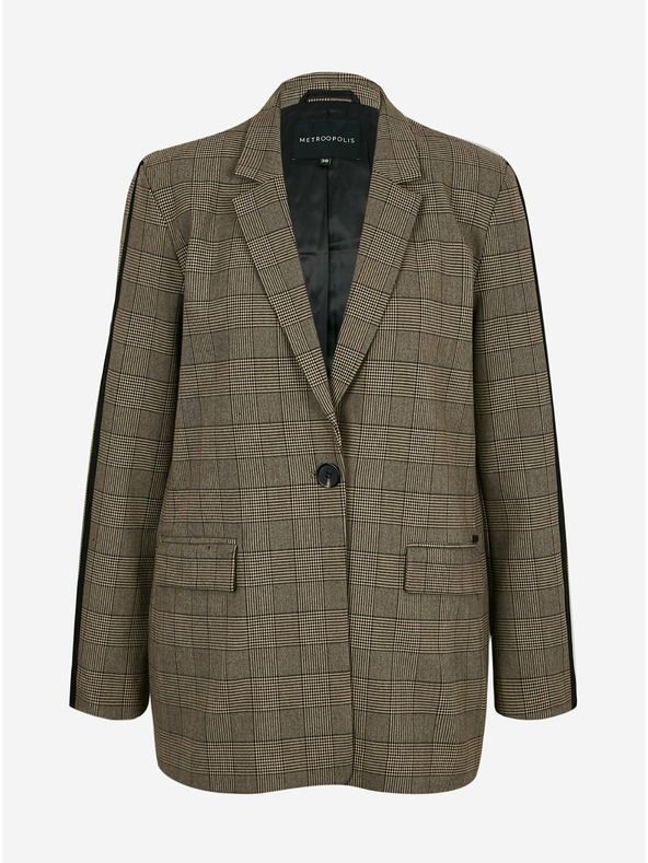 ZOOT.lab Světle hnědé dámské kárované sako METROOPOLIS by ZOOT.lab Blanche