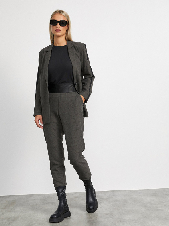 ZOOT.lab Tmavě šedé dámské kárované sako METROOPOLIS by ZOOT.lab Blanche