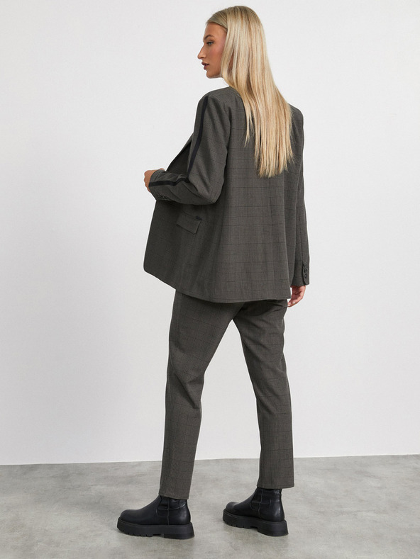 ZOOT.lab Tmavě šedé dámské kárované sako METROOPOLIS by ZOOT.lab Blanche