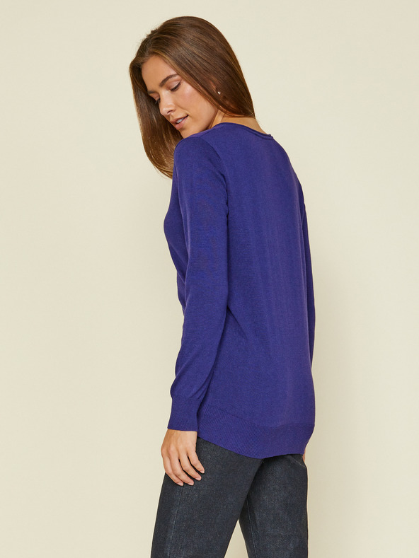 ZOOT.lab Tmavě modrý dámský basic svetr s véčkovým výstřihem ZOOT.lab Irma