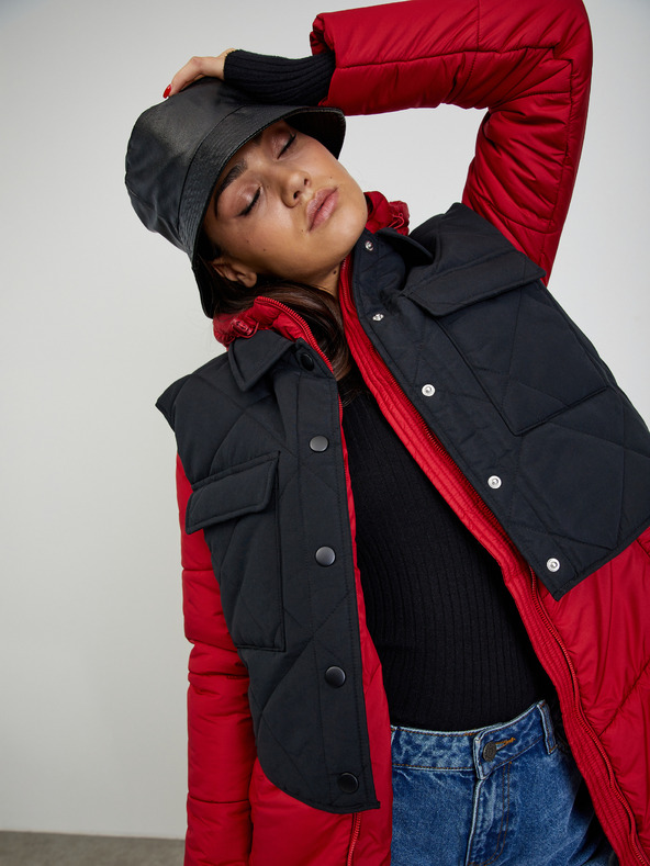 ZOOT.lab Červený dámský prošívaný kabát ZOOT.lab