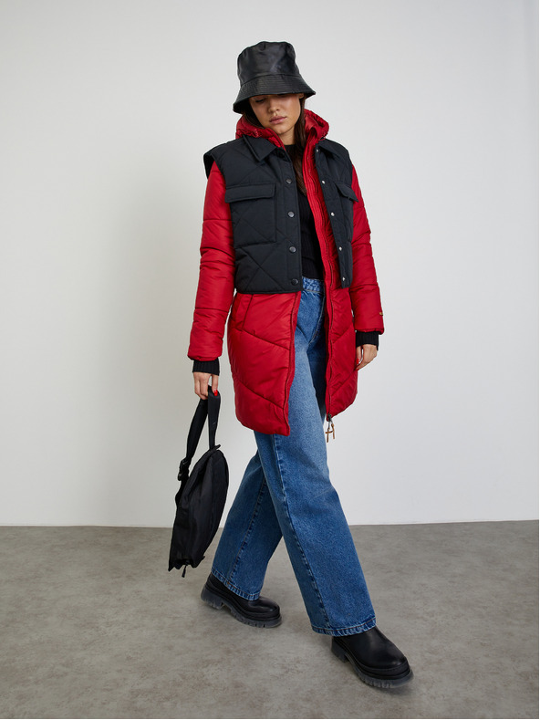 ZOOT.lab Červený dámský prošívaný kabát ZOOT.lab