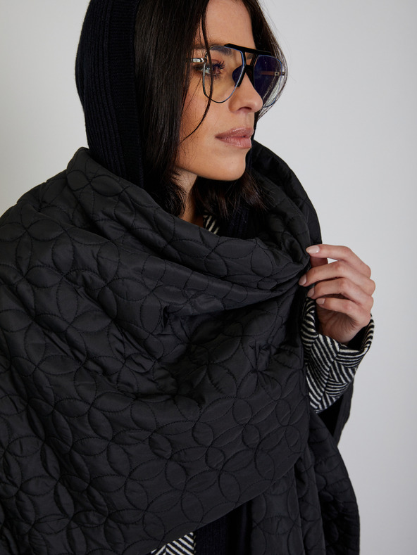 ZOOT.lab Bílo-černý dámský vzorovaný zimní kabát ZOOT.lab Sherry