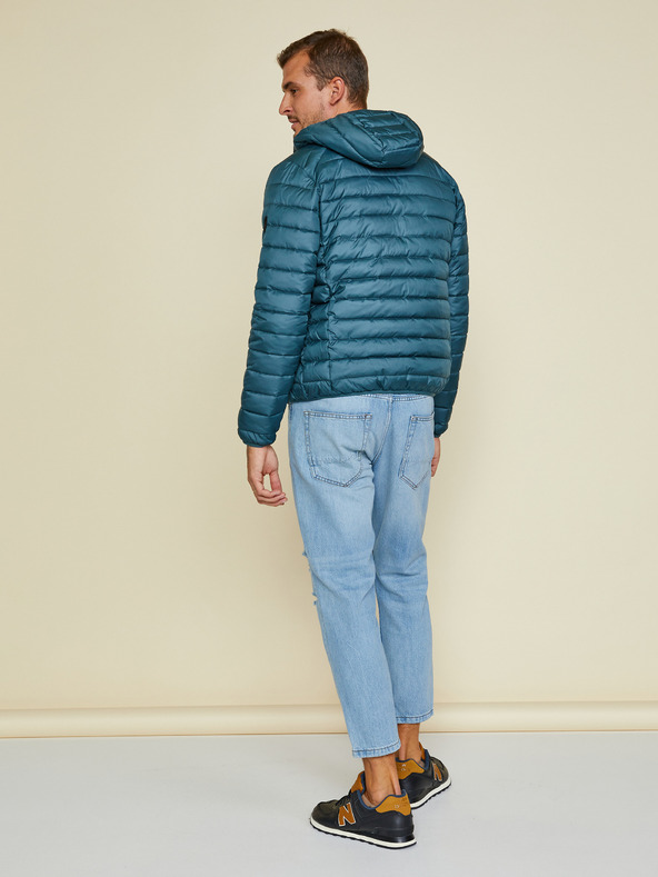 ZOOT.lab Petrolejová  pánská prošívaná lehká bunda s kapucí ZOOT.lab Ritchy