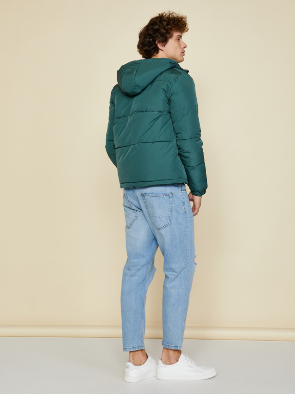 ZOOT.lab Tmavě zelená pánská prošívaná zimní bunda s kapucí ZOOT.lab Clark