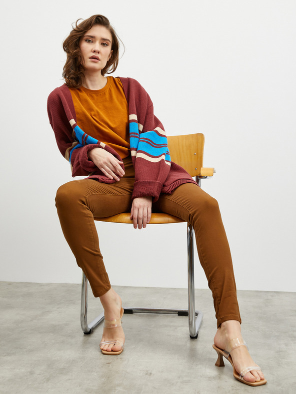 ZOOT.lab Hnědé dámské slim fit kalhoty ZOOT.lab Anna 2