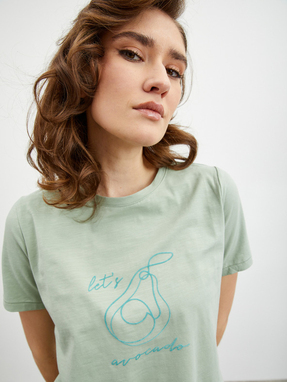 ZOOT.lab Světle zelené dámské tričko s potiskem ZOOT.lab Elvira