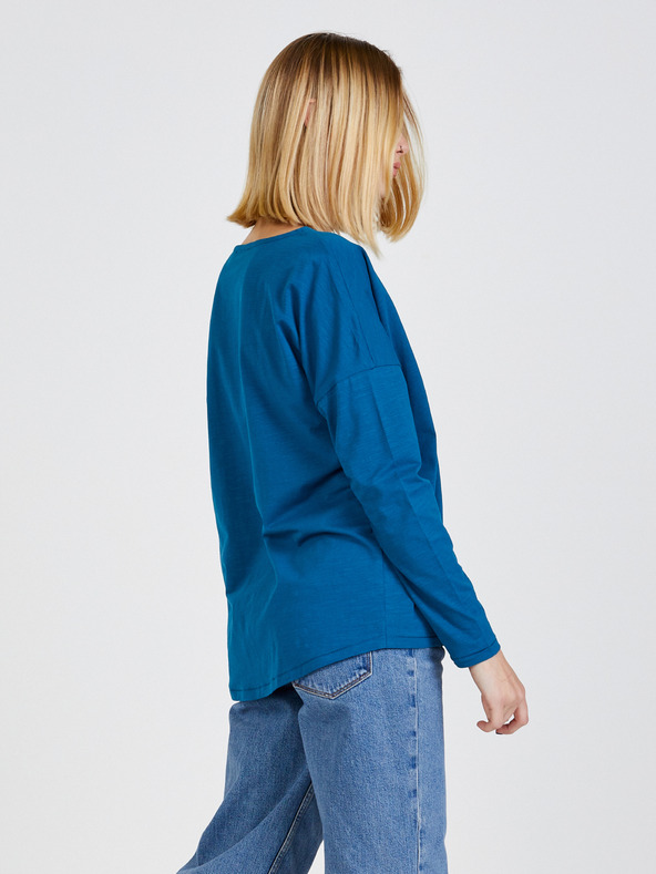 ZOOT.lab Petrolejové dámské basic tričko s dlouhým rukávem ZOOT.lab Evana