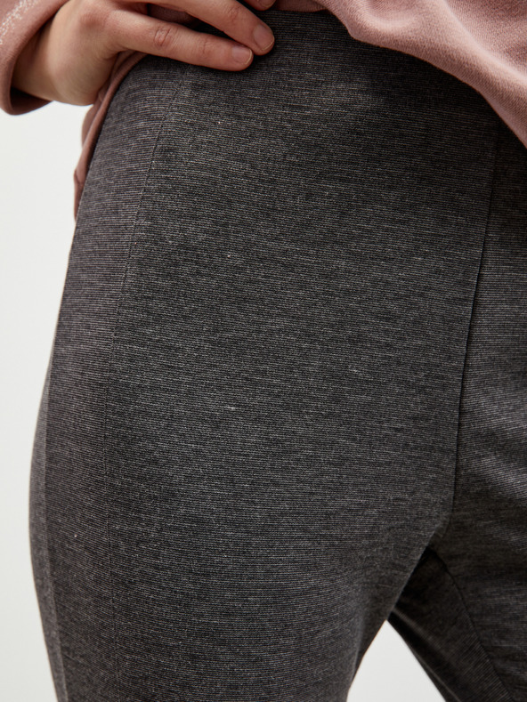 ZOOT.lab Tmavě šedé dámské žíhané slim fit legíny na zip ZOOT.lab Calista