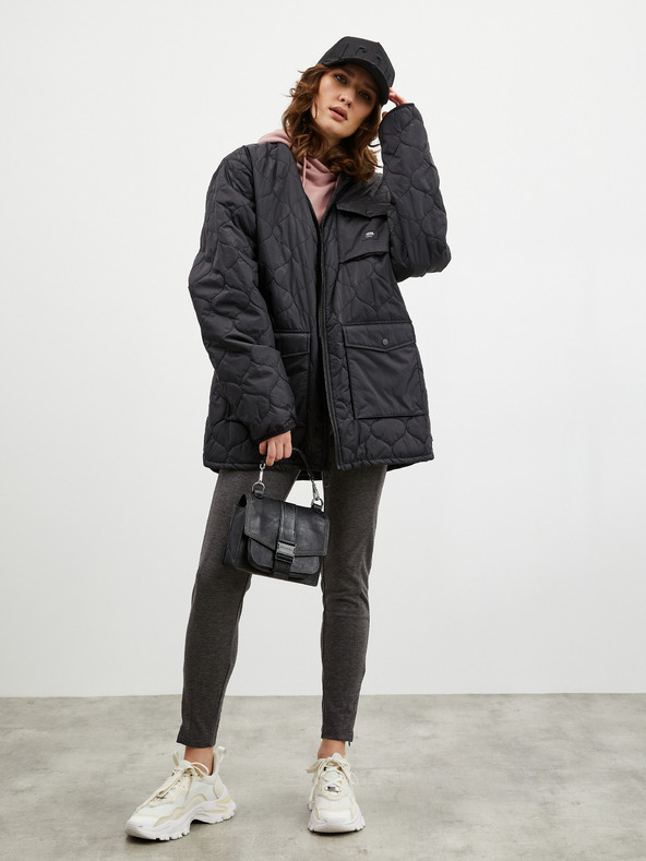 ZOOT.lab Tmavě šedé dámské žíhané slim fit legíny na zip ZOOT.lab Calista