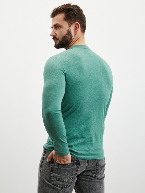 ZOOT.lab Zelené pánské žíhané tričko s knoflíky ZOOT.lab Diego