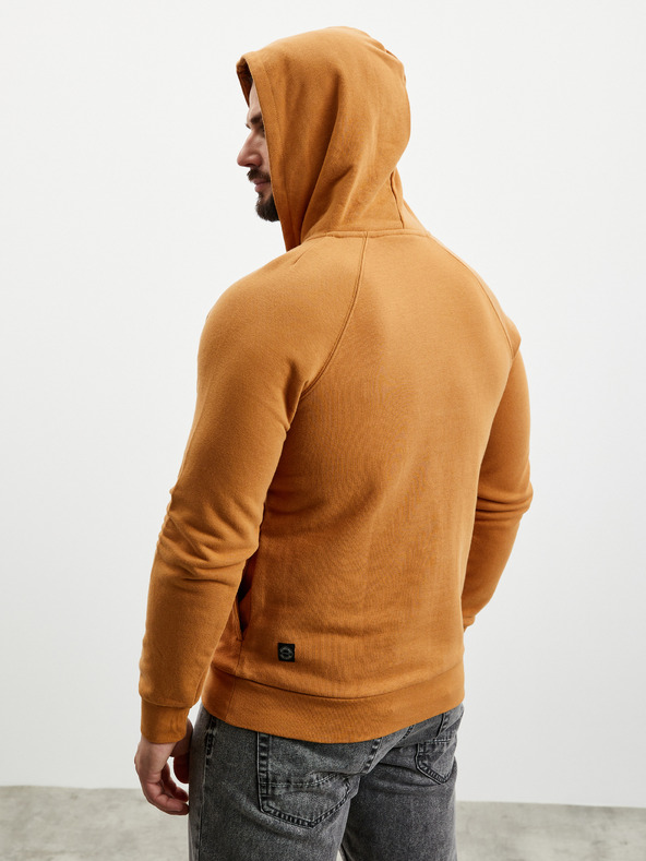 ZOOT.lab Hnědá pánská basic mikina s kapucí ZOOT.lab Leoš