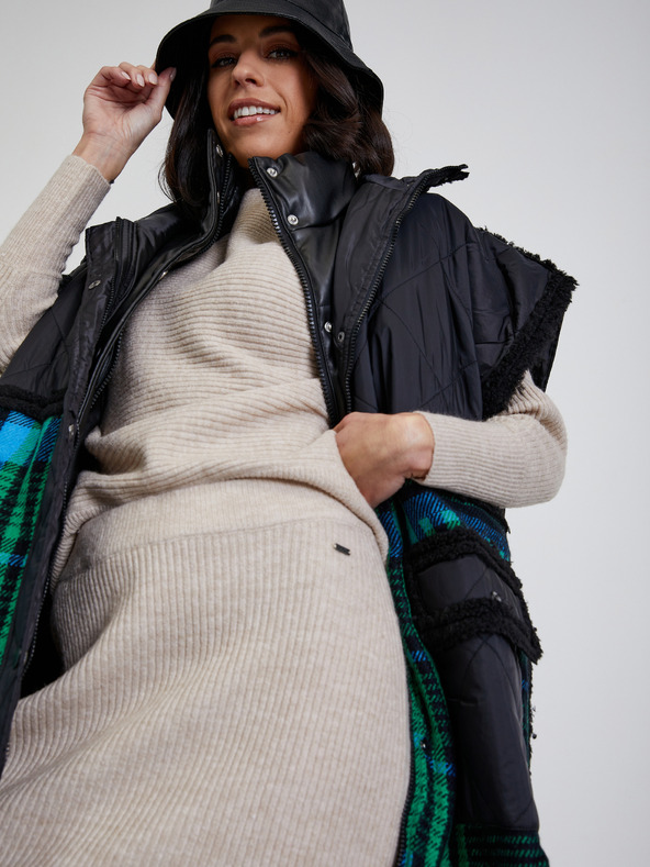 ZOOT.lab Béžová pletená pouzdrová midi sukně ZOOT.lab