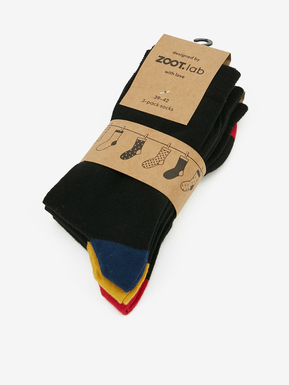ZOOT.lab Sada tří párů pánských ponožek v černé barvě ZOOT.lab