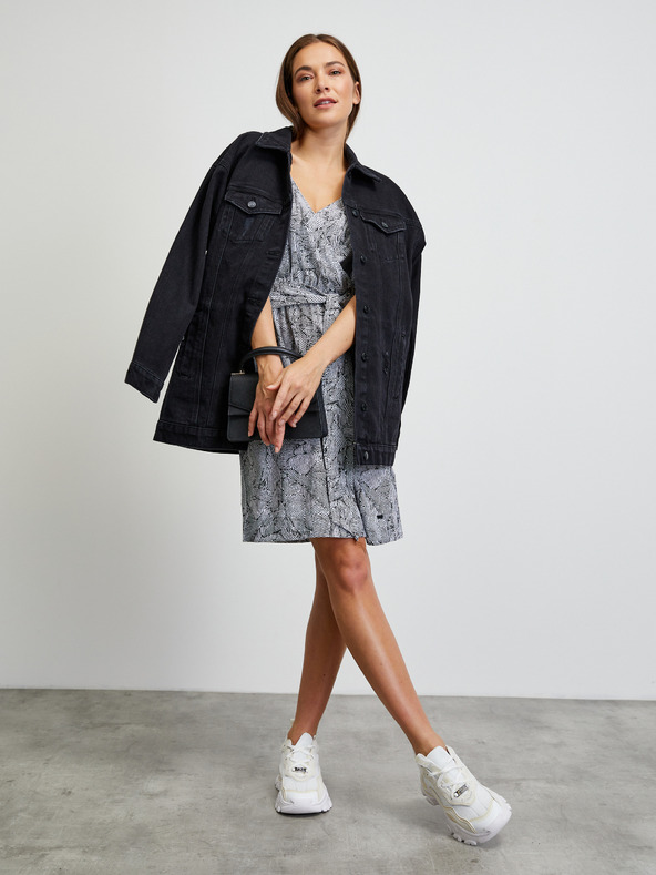 ZOOT.lab Bílo-černé vzorované šaty METROOPOLIS by ZOOT.lab Trudy