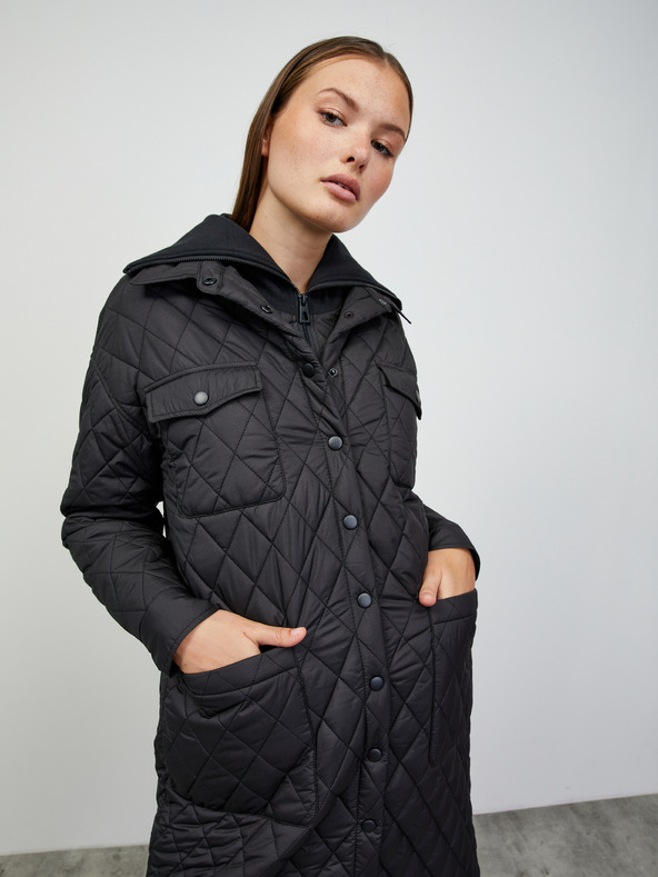 ZOOT.lab Černý dámský prošívaný lehký kabát s límcem ZOOT.lab Sienna