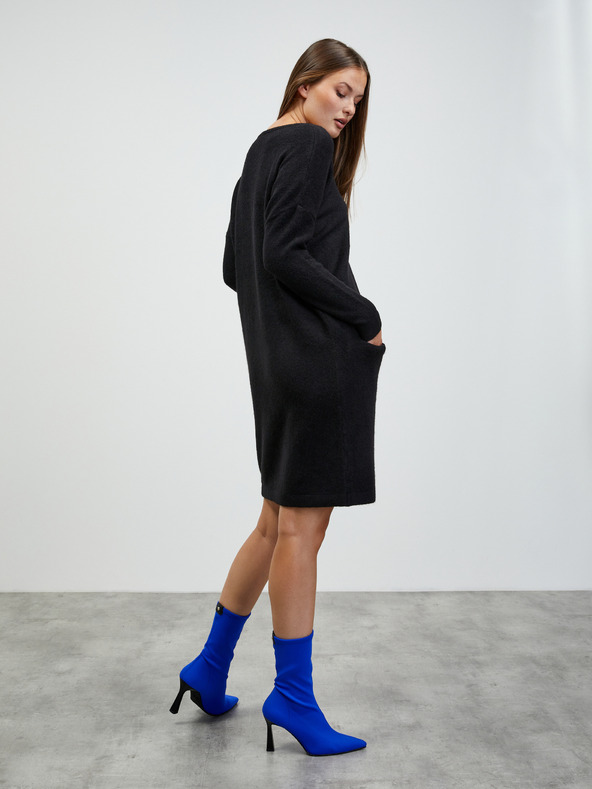 ZOOT.lab Černé svetrové šaty s příměsí vlny ZOOT.lab Dania