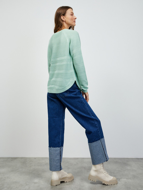ZOOT.lab Mentolový dámský žebrovaný svetr ZOOT.lab Heddie