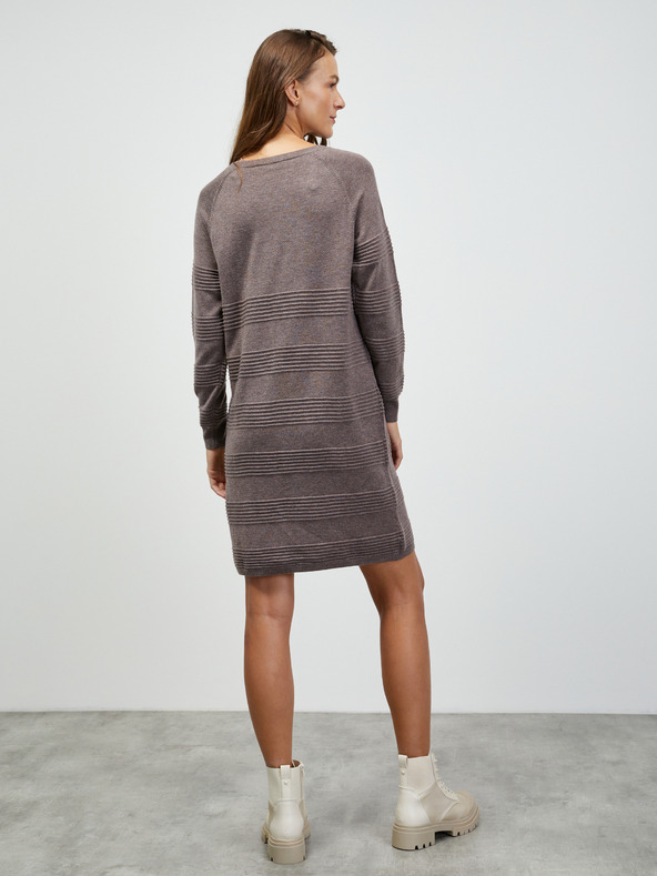 ZOOT.lab Hnědé svetrové pruhované šaty ZOOT.lab Bellarose