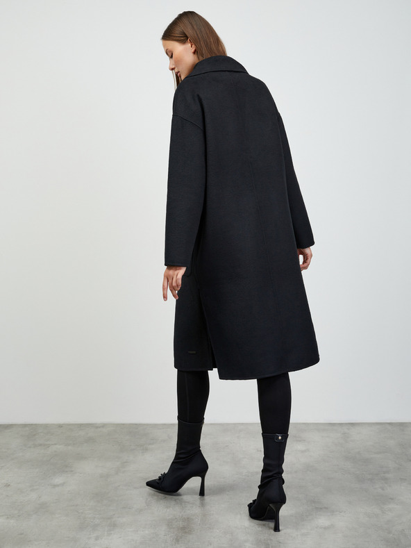 ZOOT.lab Černý dámský přechodný kabát s příměsí vlny ZOOT.lab Kalita