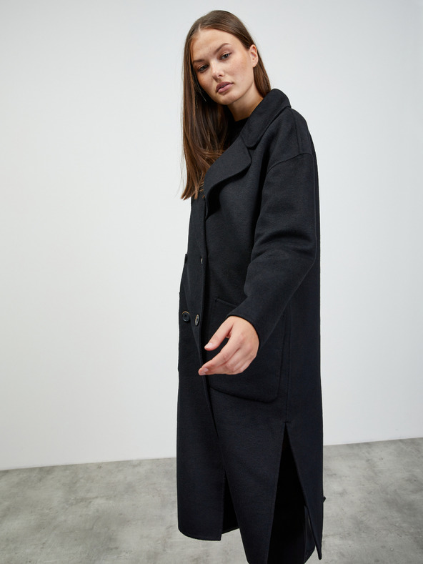 ZOOT.lab Černý dámský přechodný kabát s příměsí vlny ZOOT.lab Kalita