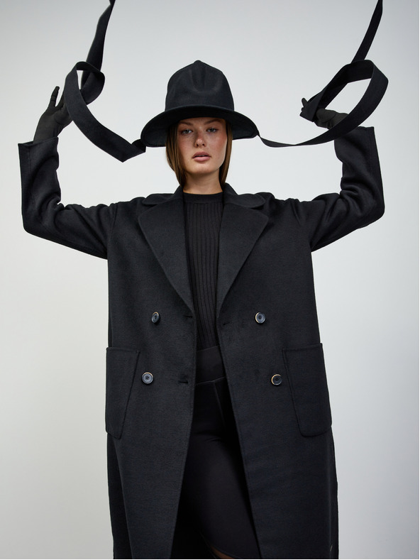 ZOOT.lab Černý dámský přechodný kabát s příměsí vlny ZOOT.lab Kalita