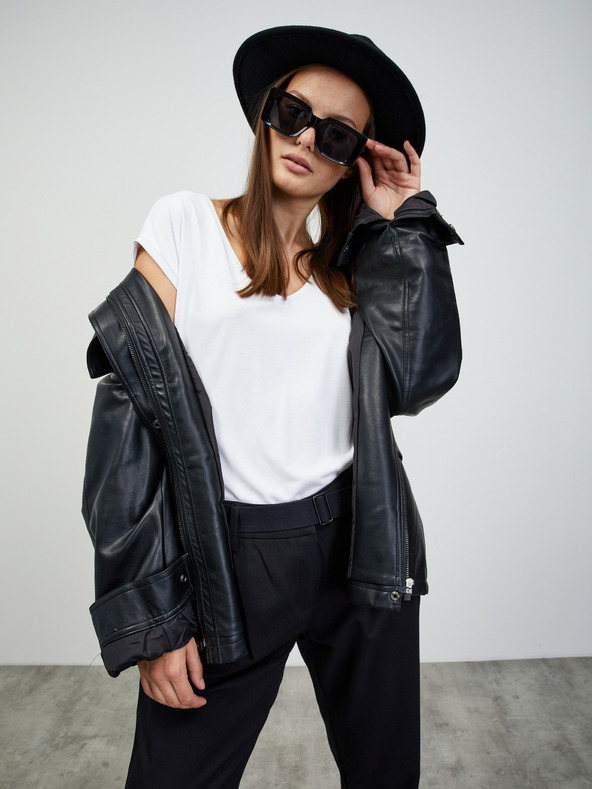 ZOOT.lab Černé dámské kalhoty s páskem ZOOT.lab Matylda