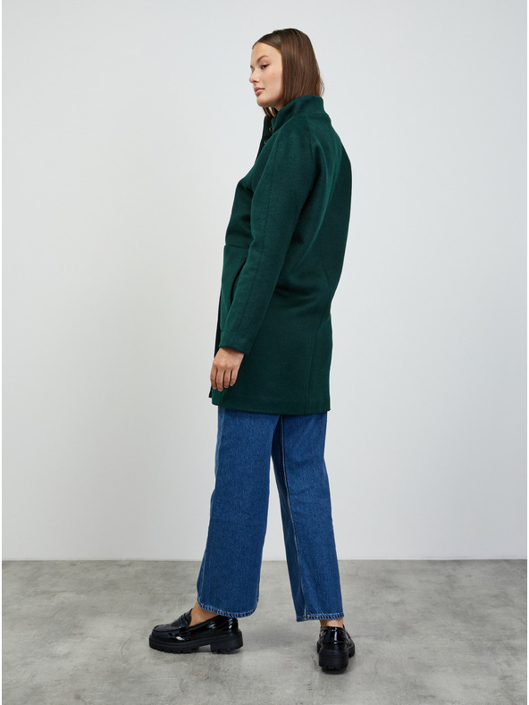 ZOOT.lab Tmavě zelený dámský kabát s příměsí vlny ZOOT.lab Tiffy