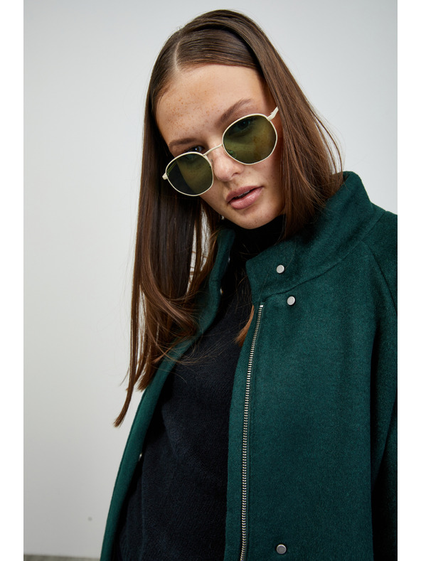 ZOOT.lab Tmavě zelený dámský kabát s příměsí vlny ZOOT.lab Tiffy
