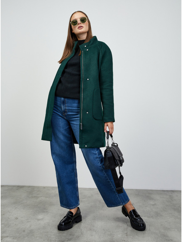 ZOOT.lab Tmavě zelený dámský kabát s příměsí vlny ZOOT.lab Tiffy